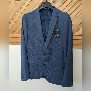 J Ferrar suit coat subtle plaid blue new with tags 40 long